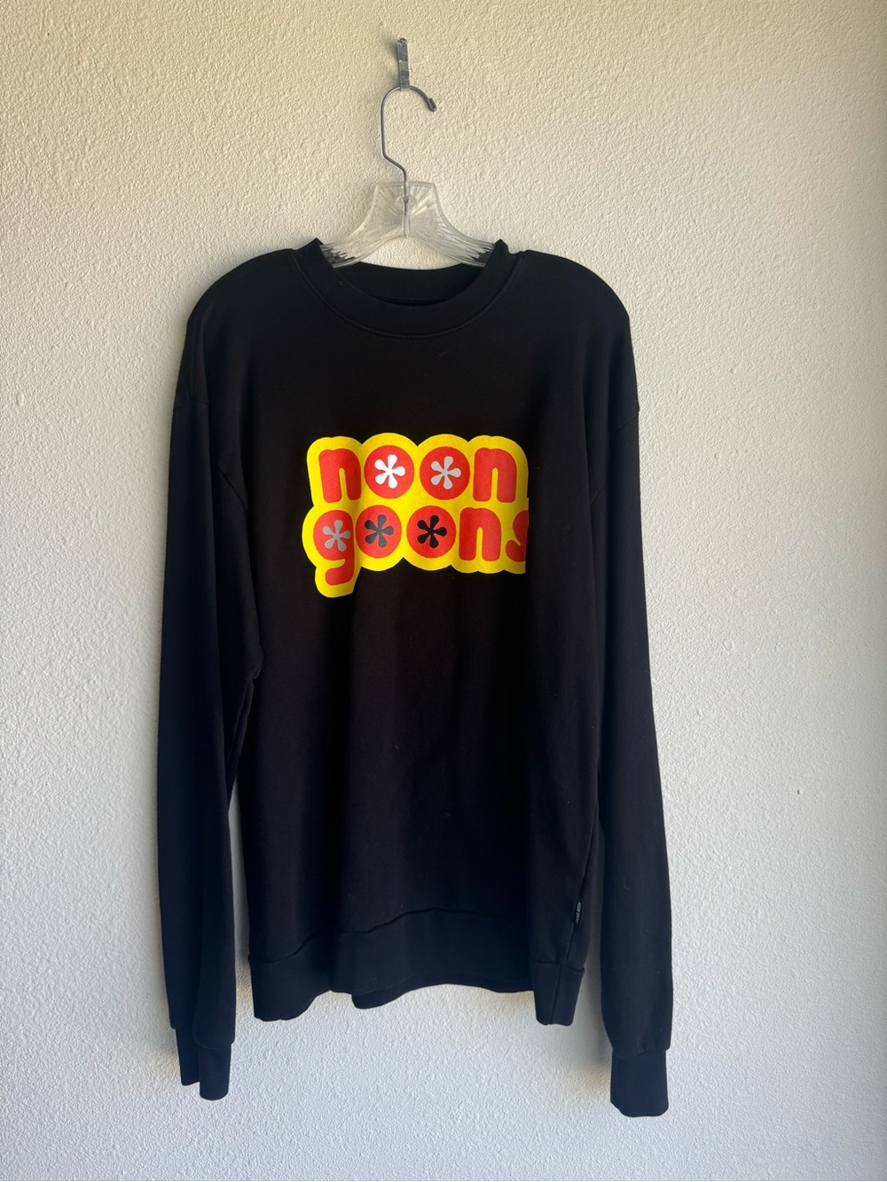 Noon Goons Black Graphic Groovy long sleeve crewneck Sweatshirt size M